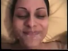 This prurient nympho sucks my large cock until this babe acquires the cum this babe desires